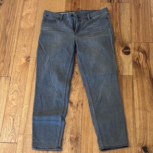 Talbots Women's Cropped Ankle Jeans in grey wash.